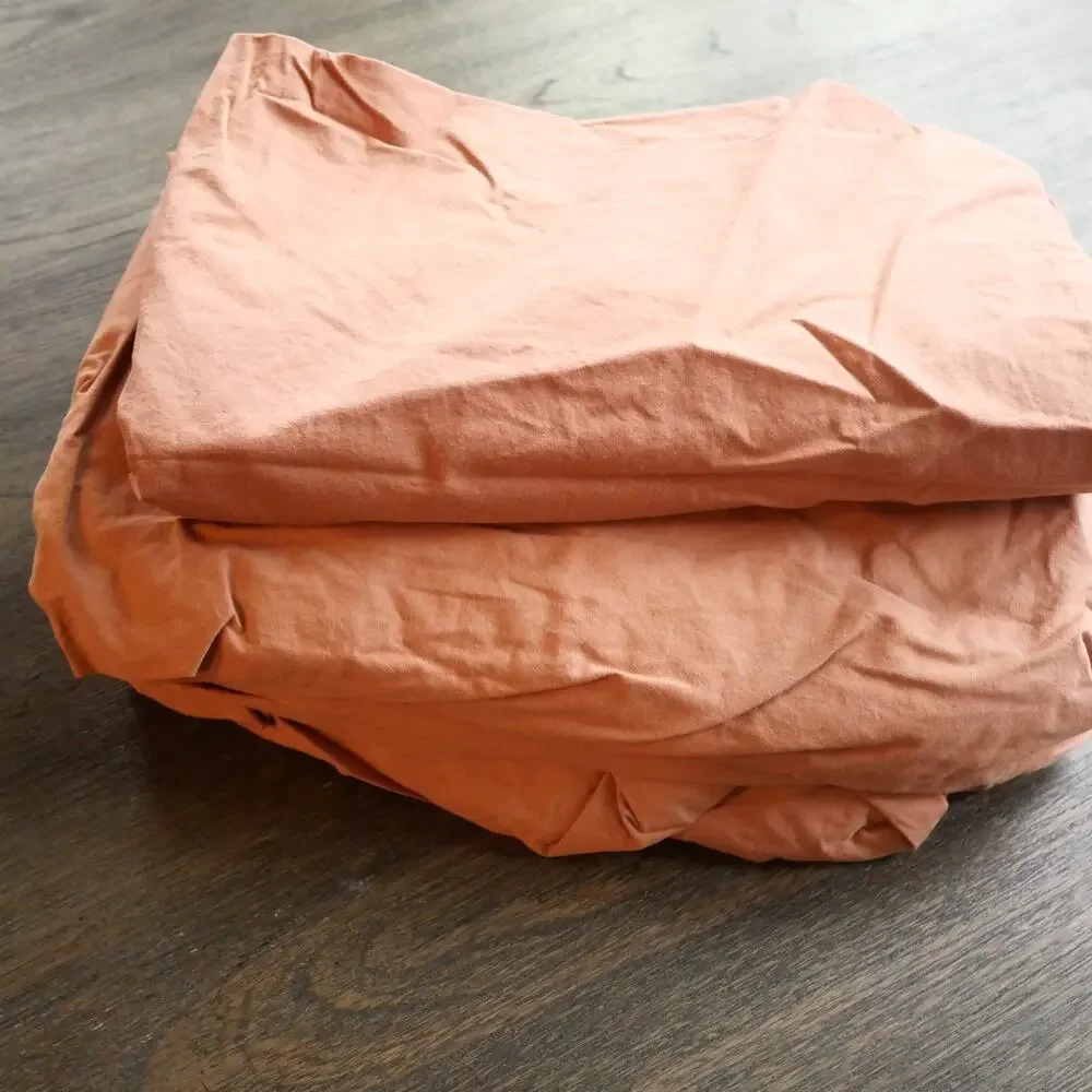 NEW Quince Twin Size Classic Organic Percale Duvet Cover + Shams  Terracotta